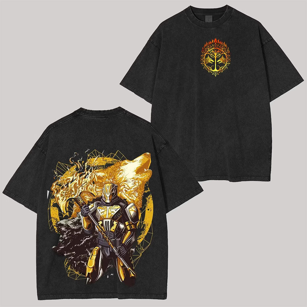 Destiny Iron Lord Printed Unisex Washed T-Shirt